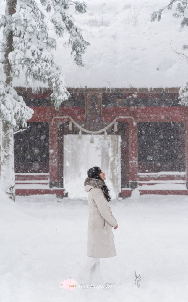 how to see Togakushi Jinja in the snow